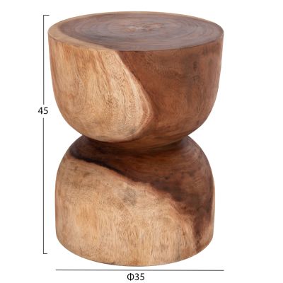 ROUND STOOL FEBRY HM9753.11 SOLID SUAR WOOD IN NATURAL Φ35x45Hcm.
