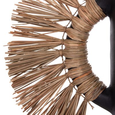 DECORATIVE TABLE VASE ALICA HM4668.01S TERRACOTA IN BLACK COLOR & GRASS--55x19x34Hcm.