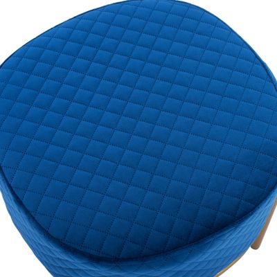 Табуретка Sinta HM8638.08 синьо кадифе със златна основа 42x42x38см