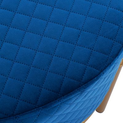 Табуретка Sinta HM8638.08 синьо кадифе със златна основа 42x42x38см