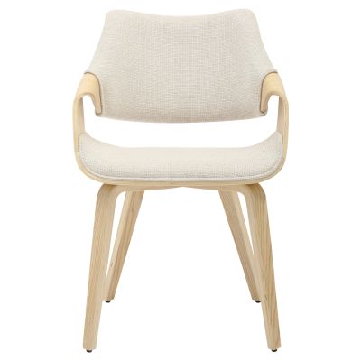 DINING CHAIR NETTO HM9976.01 PLYWOOD FRAME IN OAK-BEIGE FABRIC 55x56x83,5Hcm.