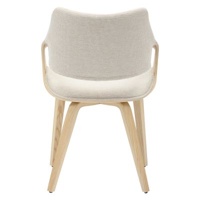 DINING CHAIR NETTO HM9976.01 PLYWOOD FRAME IN OAK-BEIGE FABRIC 55x56x83,5Hcm.
