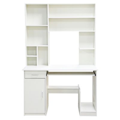 HM2032.03 desk "STATUS" with bookcase-shelves, white, 120x55x182
