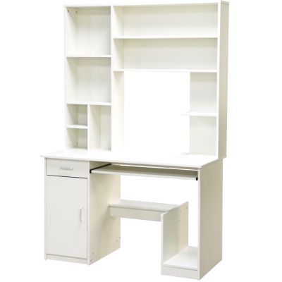 HM2032.03 desk "STATUS" with bookcase-shelves, white, 120x55x182