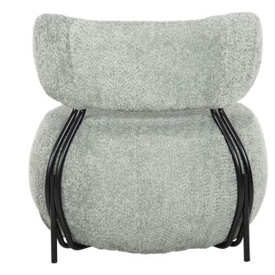 LOUNGE CHAIR ROUND KARSEN HM9598.05 PISTACHIO GREEN BOUCLE FABRIC 75x75x75Hcm.