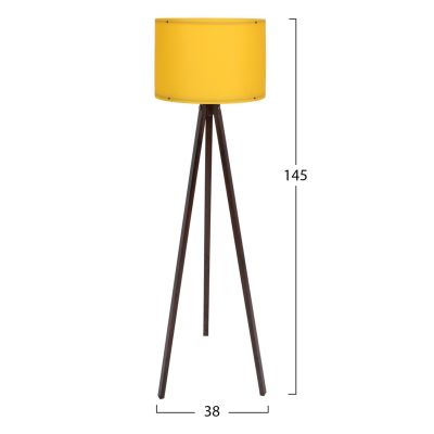 FLOOR LAMP IN WALNUT AND YELLOW HM7272.02 Φ38x145cm.