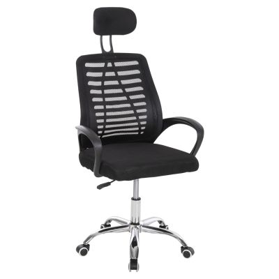OFFICE CHAIR TRAIL2 HM1193 BLACK MESH-CHROMED METAL LEG 62x59x120Hcm.