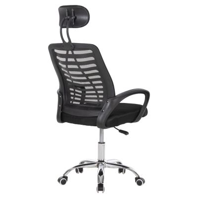 OFFICE CHAIR TRAIL2 HM1193 BLACK MESH-CHROMED METAL LEG 62x59x120Hcm.