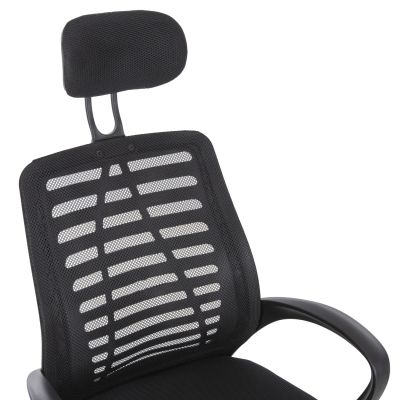 OFFICE CHAIR TRAIL2 HM1193 BLACK MESH-CHROMED METAL LEG 62x59x120Hcm.