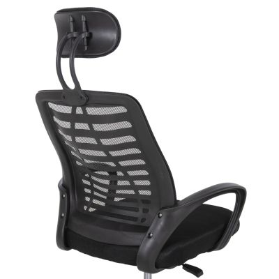 OFFICE CHAIR TRAIL2 HM1193 BLACK MESH-CHROMED METAL LEG 62x59x120Hcm.