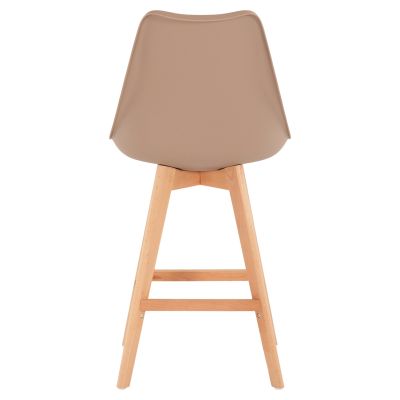 BAR STOOL VEGAS HM8000.55 MEDIUM HEIGHT CAPPUCCINO POLYPROPYLENE NATURAL BEECH WOOD 47x58x100Hcm.