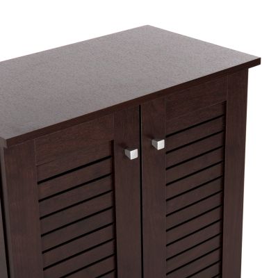SHOE CABINET PROLLY HM9608.01 MELAMINE IN WENGE-2 DOORS-4 SHELVES 60x34x88Hcm.