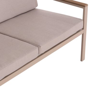 OUTDOOR LOUNGE SET 4PCS SAFIN HM6278.04 ALUMINUM IN CAPPUCCINO--POLYWOOD--OLEFIN FABRIC IN BEIGE