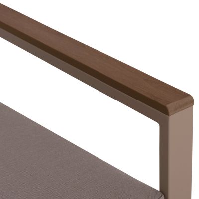 OUTDOOR LOUNGE SET 4PCS SAFIN HM6278.04 ALUMINUM IN CAPPUCCINO--POLYWOOD--OLEFIN FABRIC IN BEIGE