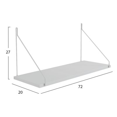 СТЕНЕН РАФТ AGILAN HM9183.15 МЕЛАМИН В БЯЛО-БЯЛ МЕТАЛ 72x20x27Hcm.