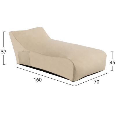 POUF/SOFT LOUNGER HM5806.01 BEIGE WITH UV PROTECTION 70x160x45-57Hcm.