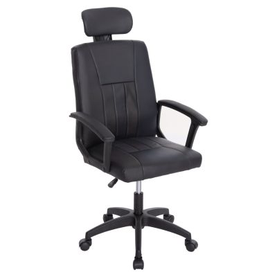 ОФИС СТОЛ NIMBLE HM1199.01 ЧЕРЕН PVC-ЧЕРНА НАЙЛОНОВА РАМКА И ОСНОВА 51x61x130Hcm.