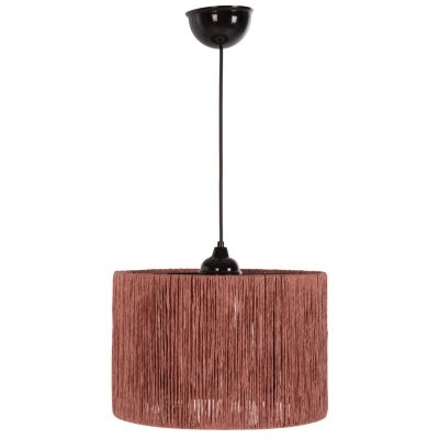 CEILING PENDANT LAMP INDOORS HM7944.04 SALMON COLORED PAPER ROPE CAP Φ30x67Hcm.