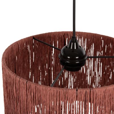 CEILING PENDANT LAMP INDOORS HM7944.04 SALMON COLORED PAPER ROPE CAP Φ30x67Hcm.
