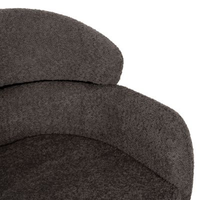 ARMCHAIR WOLF HM8583.01 GREY BOUCLE FABRIC-BLACK METAL LEGS 58x58x80Hcm.