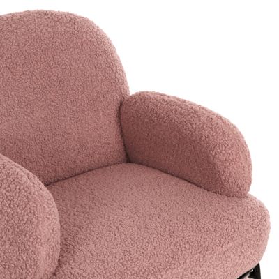 ARMCHAIR AGNES HM9525.22 DUSTY PINK BOUCLE FABRIC-BLACK METAL LEGS 74x71x83Hcm.
