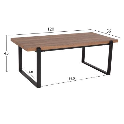 ХОЛНА МАСА HM9585.04 MDF В ОРЕХ ПЛОТ-ЧЕРНА МЕТАЛНА ОСНОВА 120x60X46Hcm.