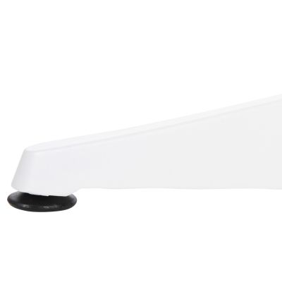 ALUMINUM ROUND TABLE ALEXA HM6086.02 WHITE-POLYWOOD TOP IN NATURAL COLOR Φ60x73Hcm.