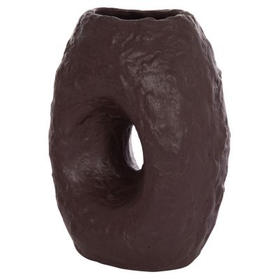 DECORATIVE TABLE VASE NAMENTIS HM4673.07L TERRACOTA IN CHOCOLATE COLOR--26.5x16x36.5Hcm.