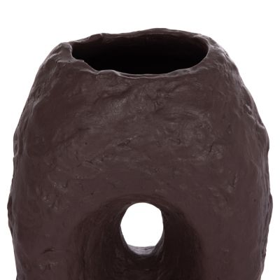 DECORATIVE TABLE VASE NAMENTIS HM4673.07L TERRACOTA IN CHOCOLATE COLOR--26.5x16x36.5Hcm.