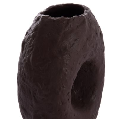 DECORATIVE TABLE VASE NAMENTIS HM4673.07L TERRACOTA IN CHOCOLATE COLOR--26.5x16x36.5Hcm.
