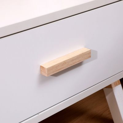 NIGHTSTAND PASCHAL HM2497.03 WHITE MELAMINE-PINE WOOD IN NATURAL COLOR 46x30x38Hcm.