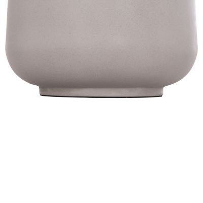 DECORATIVE FLOOR VASE LINTER HM4662.03L FIBER CEMENT IN GREY--TEAK WOOD Φ41x47Hcm.