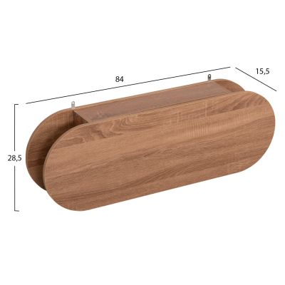 ENTRYWAY HANGER WITH CABINET SHELF STOR HM18078.02 MELAMINE IN SONAMA 84x15.5x28.5Hcm.