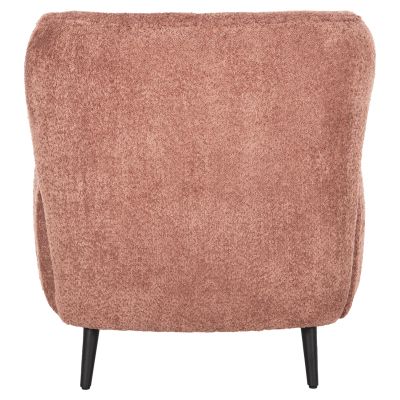 ARMCHAIR KRYLY HM9593.02 PINK BOUCLE FABRIC-BLACK WOODEN LEGS 83x87x89Hcm.