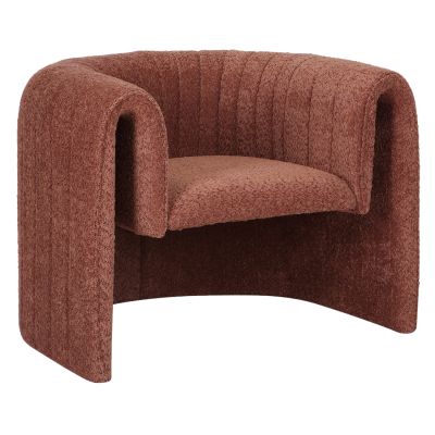 ARMCHAIR RIKER HM9682.02 METAL FRAME-BRICK RED BOUCLE FABRIC 92x74x69Hcm.