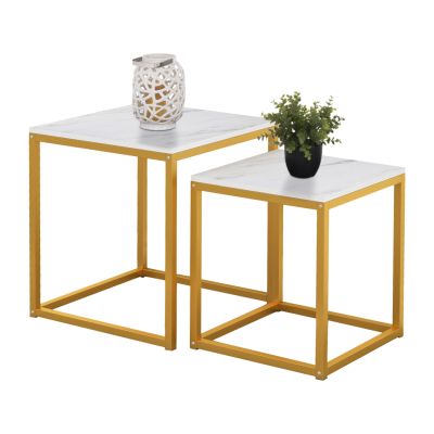 СТРАНИЧНИ МАСИ СИВО КОМПЛЕКТ 2БР MDF & МЕТАЛ 45Χ45Χ50Hcm.HM8762.11
