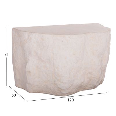 CONSOLE ROCK INTERON HM18152.02 FIBER CEMENT IN WHITE--120x50x71Hcm.cm.