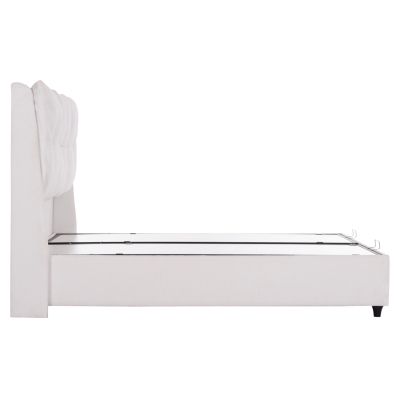 BED WITH STORAGE SPACE DREAMLET HM716.03 WHITE TEDDY FABRIC -FOR MATTRESS 160x200cm.