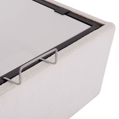 BED WITH STORAGE SPACE DREAMLET HM716.03 WHITE TEDDY FABRIC -FOR MATTRESS 160x200cm.
