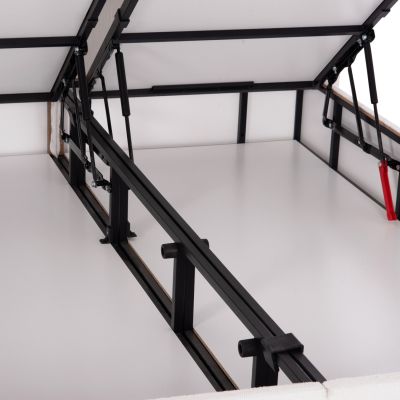 BED WITH STORAGE SPACE DREAMLET HM716.03 WHITE TEDDY FABRIC -FOR MATTRESS 160x200cm.