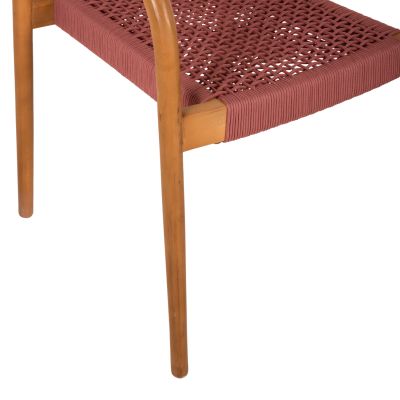 ARMCHAIR OSLO HM9636.06 TEAK WOOD IN NATURAL & PINK ROPE 55x54x80Hcm.