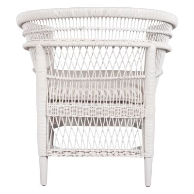 ARMCHAIR MALAWI HM9635.02 MAHOGANY WOOD WITH RATTAN IN WHITE-WHITE CUSHION 80x70x86Hcm.