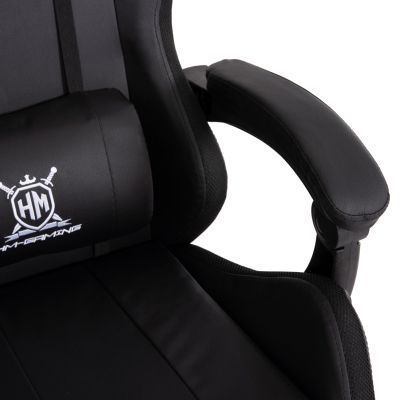 GAMING ARMCHAIR DARREN HM1203.04 BLACK-WHITE PVC 58.5x100x120Hcm.