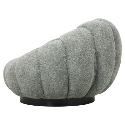 КРЕСЛО ВЪРТЕЩО GRYMM HM9601.05 ШАМ ФЪСТАЧКО ЗЕЛЕНО БУКЛЕ-ЧЕРНА МЕТАЛНА ОСНОВА 90x93x65Hcm.