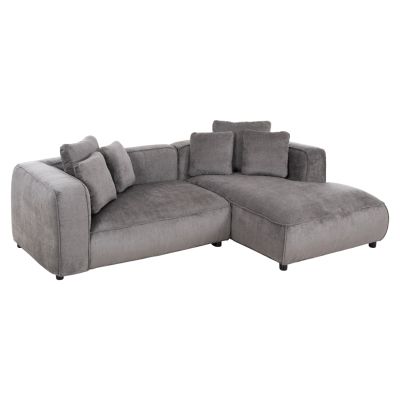 CORNER SOFA 3-SEATER GRACE HM3280.03R GREY FABRIC 252x105-160x70-90Hcm.