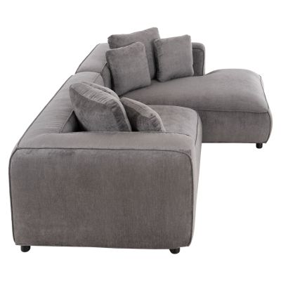 CORNER SOFA 3-SEATER GRACE HM3280.03R GREY FABRIC 252x105-160x70-90Hcm.