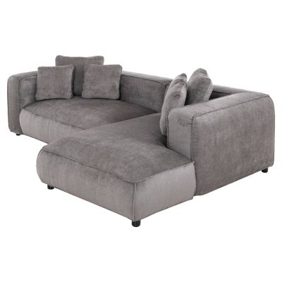 CORNER SOFA 3-SEATER GRACE HM3280.03R GREY FABRIC 252x105-160x70-90Hcm.