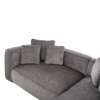 CORNER SOFA 3-SEATER GRACE HM3280.03R GREY FABRIC 252x105-160x70-90Hcm.