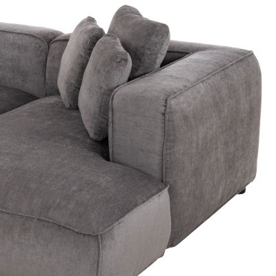CORNER SOFA 3-SEATER GRACE HM3280.03R GREY FABRIC 252x105-160x70-90Hcm.