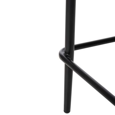 BAR STOOL MEDIUM HEIGHT EULO HM6087.03 ALUMINUM BLACK-SYNTHETIC RATTAN 60x56,5x99Hcm.